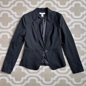 H&M Black Single-Button Tailored Blazer